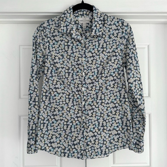 J. Crew Perfect Shirt, Floral, size 0 - Picture 1 of 5